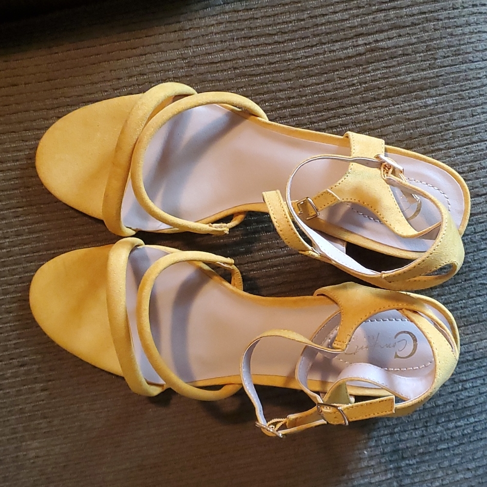 Yellow Women's Ankle-Strap Sandals